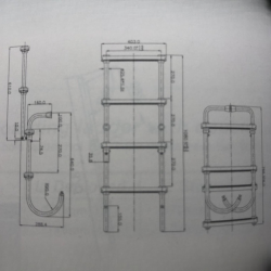 Foldestige 4 trin (2+2) Rustfri 316 / Plasttrin