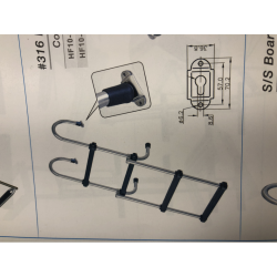 Foldestige 5 trin (2+3) Rustfri 316 / Plasttrin