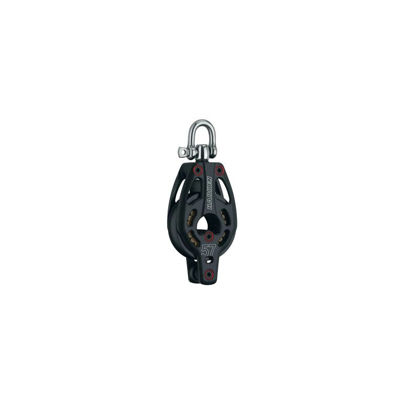 Harken Airblok 57mm Hl  Dobb. Harken Black Magic Air blok 57mm  enkelt/hv.