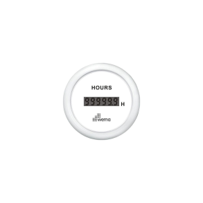 Wema Timetller LCD 12/24 Volt Hvidt