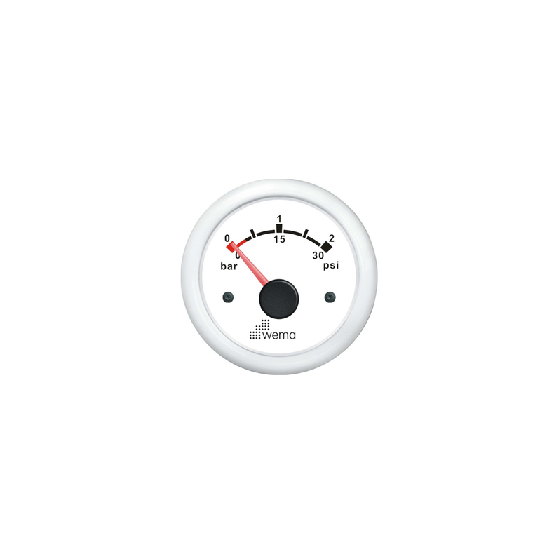 Wema Turbotryk instrument 0-2 bar Hvidt