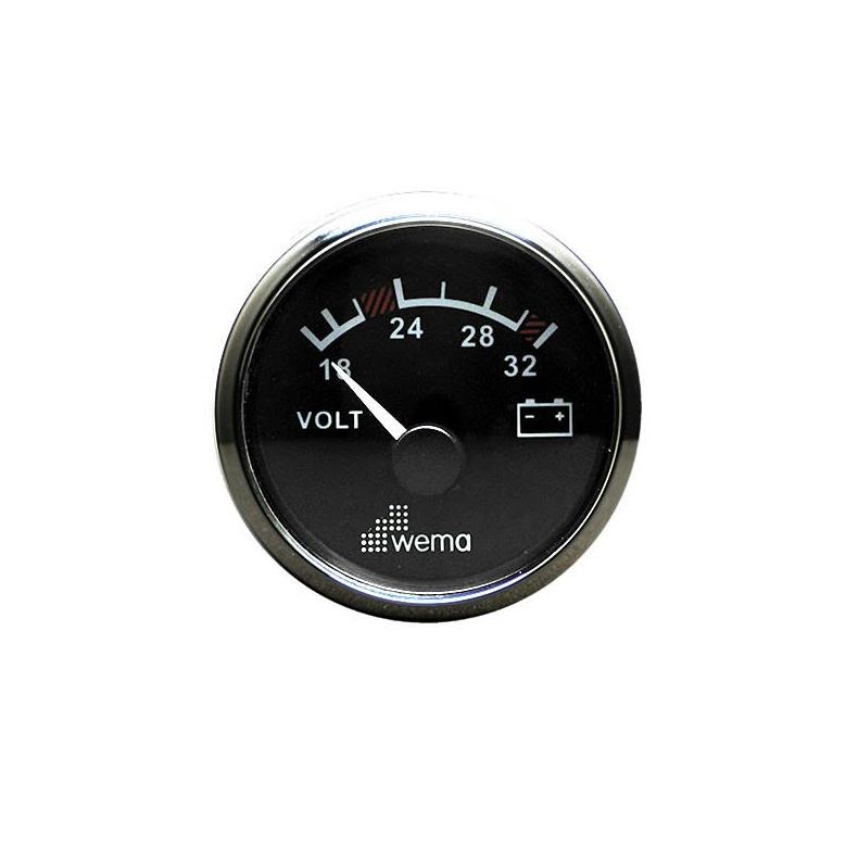 Wema Voltmeter 24 Volt Sort RF