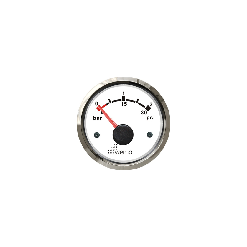Wema Turbotryk instrument 0-2 bar Hvidt RF