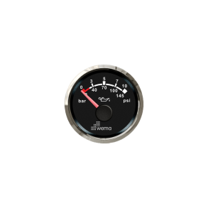 Wema Olie tryk instrument 10 bar NMEA2000 Sort RF