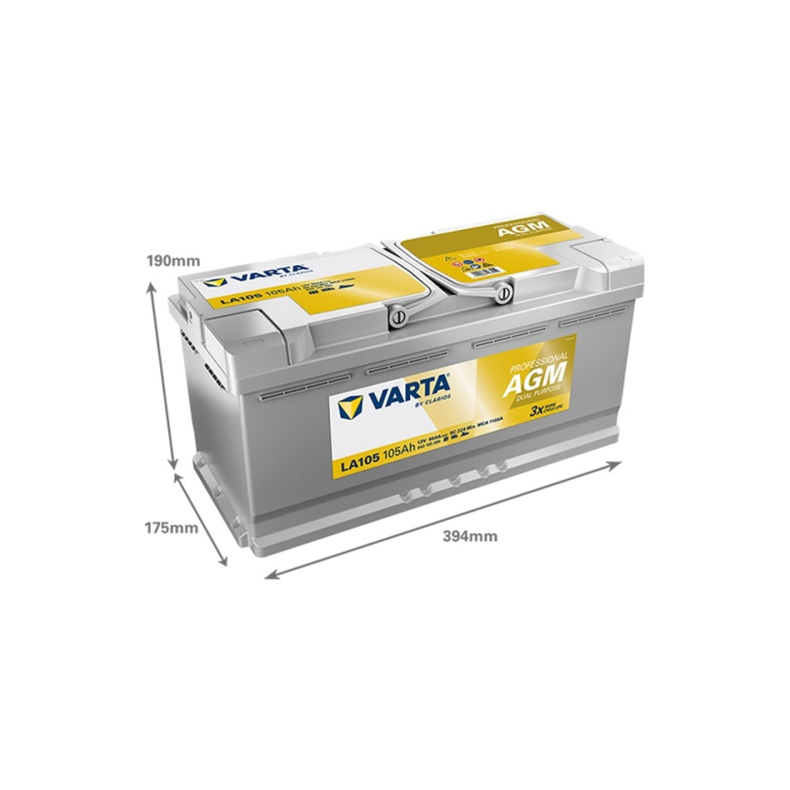 Varta LA105  105 Ah 12V  Professional Dual Purpose AGM