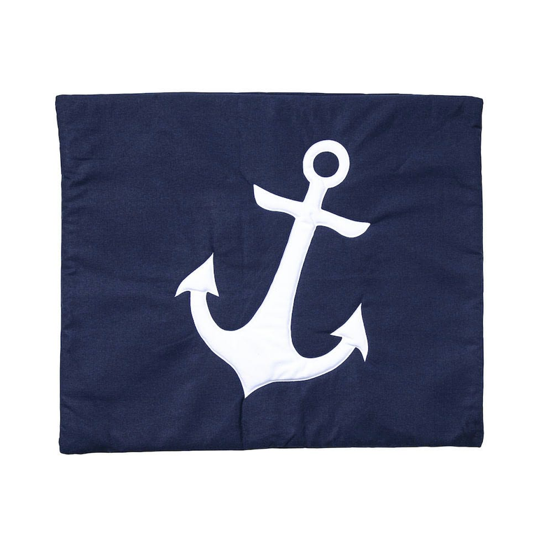 Pudebetrk - Pillow Cover Quilted Anchor Navy/Hvid Pudebetrk - Pillow Cover Quilted Anchor Navy/Hvid