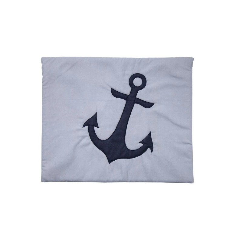 Pudebetrk - Pillow Cover Quilted Anchor Navy/Hvid Pudebetrk - Pillow Cover Quilted Anchor Gr/Navy