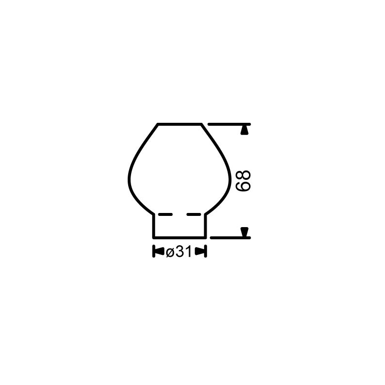 Stjernebrnderglas - Tulipan - 31x68mm - Til Dhr 4'' Lanterner