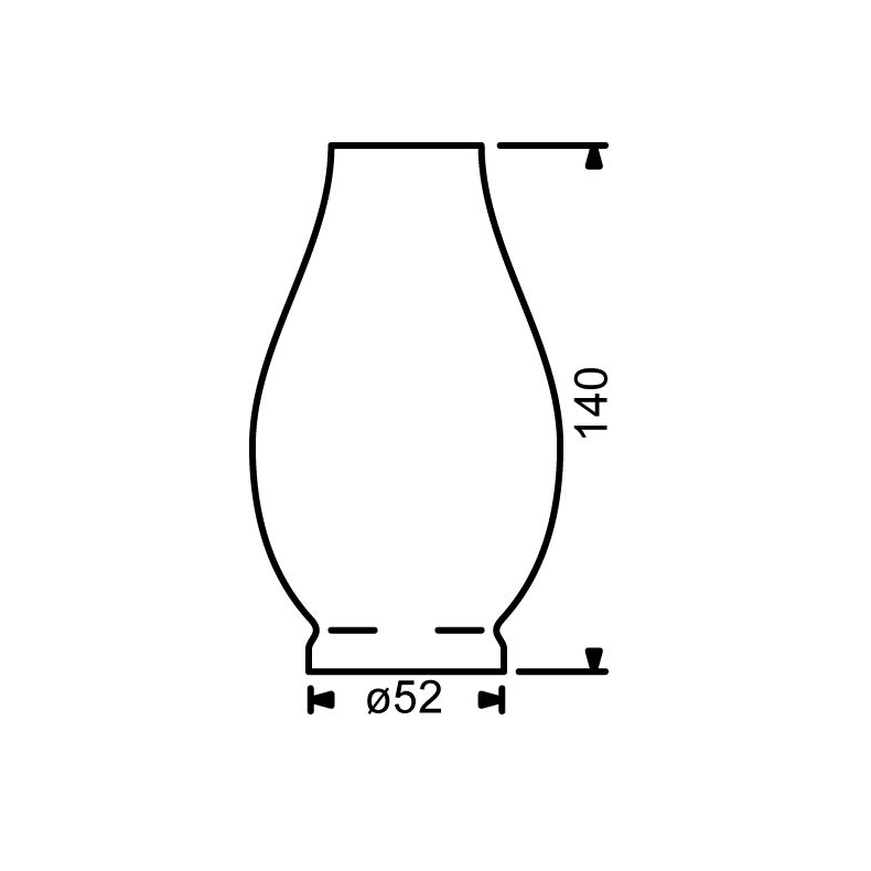 Brnderglas - 52x140mm - For 8208/O +  8917/O