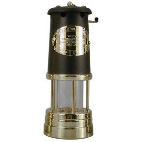 Minelampe - Messing M/Sort Top - 220mm - Stor