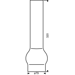 Brnderglas 30''' - 79x320mm - Borosilikat