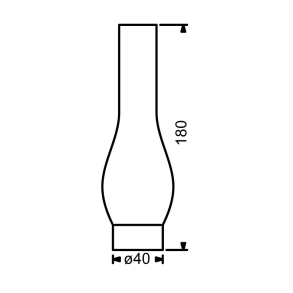 Tulipanglas 10''' - 40x180mm (Boble 57mm) - Borosilikat