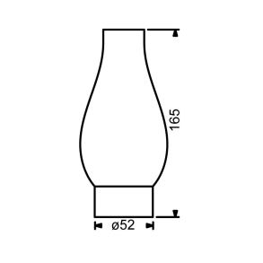 Tulipanglas - 14''' - 51,5x165mm - Ikke Borosilikat Glas