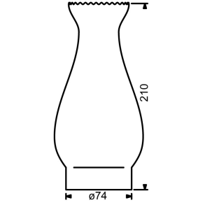 Lotus-Glas - 74x210mm - Ikke Borosilikat Glas