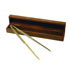 Passer  -  Lige - 8'' - Messing M/Rustfri Stlben - I Trgaveske