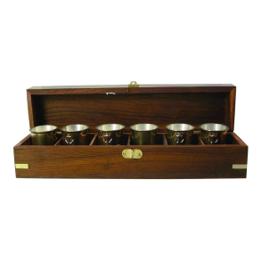 Snapseglas I Messing - 6 Stk. I Flot Tr-Gaveske