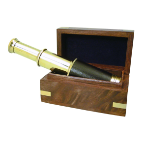 Teleskop I Trgaveske - 6,5'' - Lderhndtag - Udslet 180mm - Forstrrer 10x