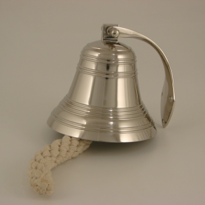 Skibsklokke - Blank Forniklet -  M/Stjrt & Galge - 5'' - 130mm