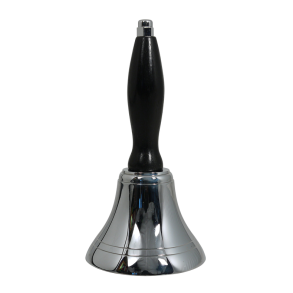 Dirigentklokke - Forkromet - Sort Trskaft - 8cm - Hjde 15cm