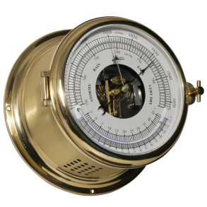 Baro-/Termometer - Meca - Royal - 180mm - Poleret/Slebet Messing