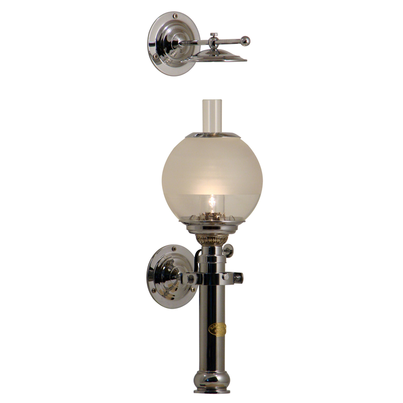 Captains Cabin Lamp - Forkromet - Halv Mat Globe - 230v