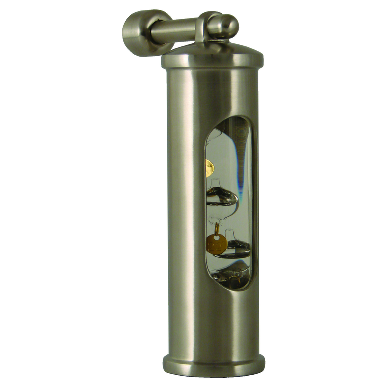 Galileiglas + Ophng  -  Brstet R.F. Stl - 18, 20, 22, 24c Termometer