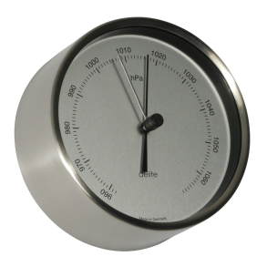 Barometer - Clausen  - Brstet Rustfri Stl Hus/Satin Skive - 100m