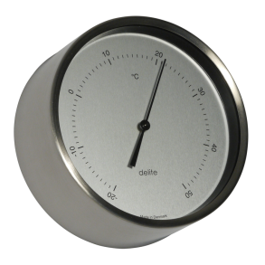 Termometer - Clausen  - Brstet Rustfri Stl / Satin Skive - 100mm