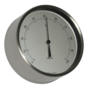 Hygrometer - Clausen  - Brstet Rustfri Stl Hus/Satin Skive - 100mm