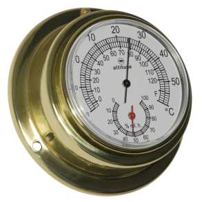 Altitude 842 - Thermo/Hygrometer - Messing - Adgang fortil - 95mm