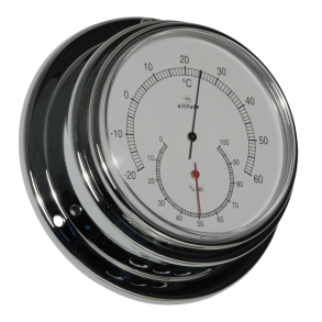 Altitude 853 - Thermo/Hygrometer - Forkromet messing - Adgang fortil - 125mm