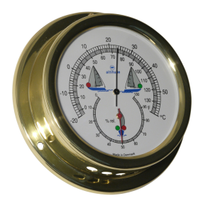Altitude 858 - Thermo-/Hygrometer m. navigationslys - Messing - 127mm