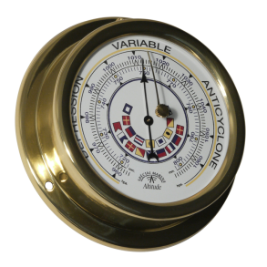 Altitude 858 - Barometer m. signalflag - Messing - 127mm - Fransk