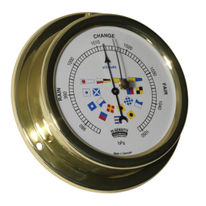 Altitude 858 - Barometer m. signalflag - Messing - 127mm - Engelsk