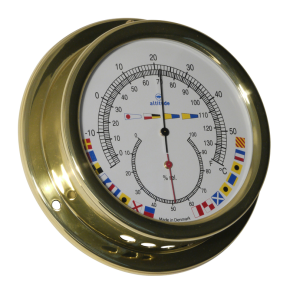 Altitude 858 - Thermo-/hygrometer m. signalflag - Messing - 127mm