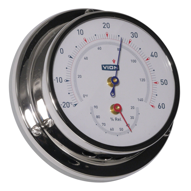 A080 - Thermo/Hygrometer - Vion - Poleret rustfri stl - 97mm