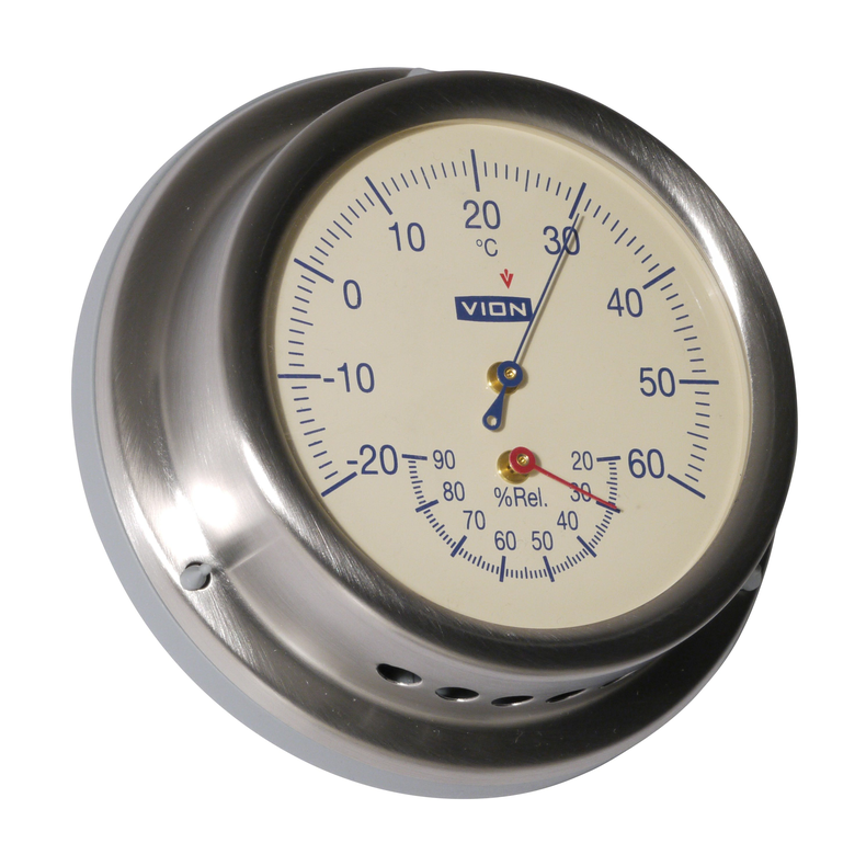 A101 - Thermo/Hygrometer - Vion - Brstet rustfri stl - 129mm