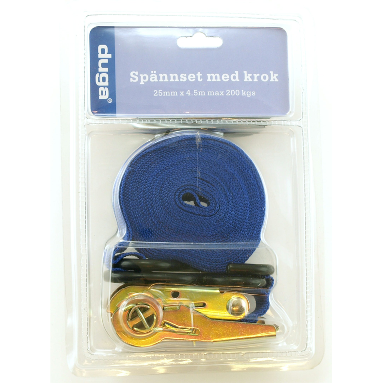 Spndegjord 25mm x 4,5m max 200kg m krog TUV-certificeret