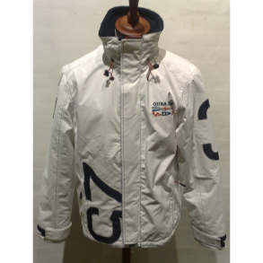 Quba X10 Jakke -  Hvid Med Navy Sejlnumre - Str 1
