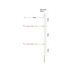 KINETIC SABIKI TOURNAMENT SPIN&TURN #1 120CM 0.60MM 0.50MM CHARTREUSE/PINK 1PC