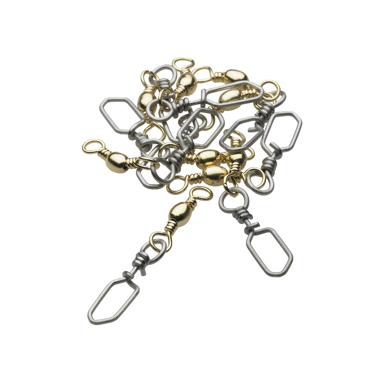 KINETIC BARREL SWIVEL W/SCANDIC SNAP #12 10KG BRASS 8PCS Kinetic Barrel Swivel W/Scandic Snap #10 Brass 8pcs