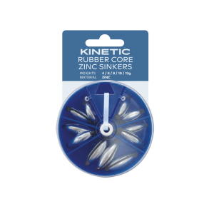 KINETIC RUBBER CORE SINKERS ASSORTMENT ZINC
