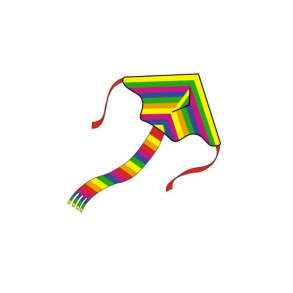 Drage Delta, Regnbuefarvet, M/ Line og Hale, Str. 60x102cm Nr. 68