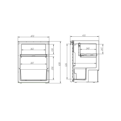 1852 K�leskab CR65 inkl 18L fryser, 65L