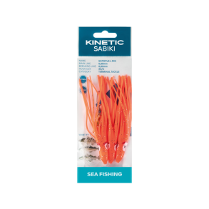 Kinetic Sabiki blksprutte torsk/sej, 3stk Orange/glimmer