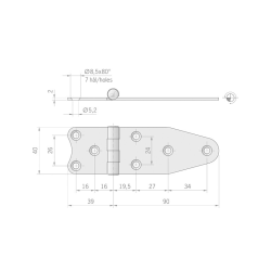 Roca h�ngsel RF, 129x40mm