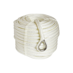 Flettet ankerline med rustfri kovs