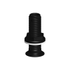 Slangestuds til y-ventil 38 mm sort