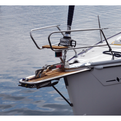 Stvnplatform M. Ankerrulle Rf Teak Vinkelbeslag 330x560x1180mm - Rr Diameter 40mm