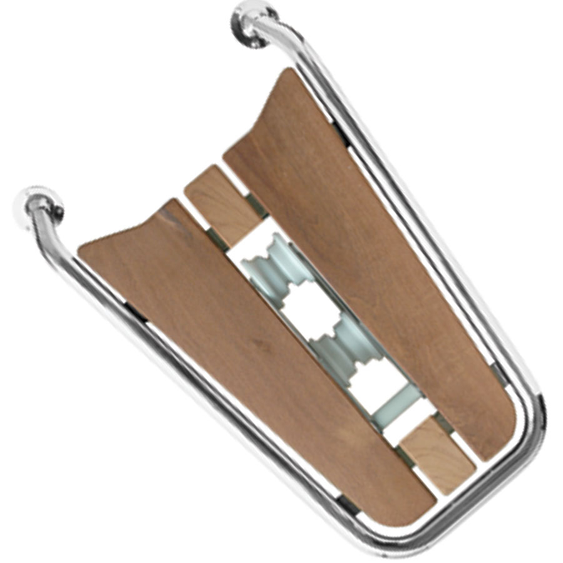 St�vnplatform �32 mm med ankerrulle - RF/teak - 330x480x750 mm
